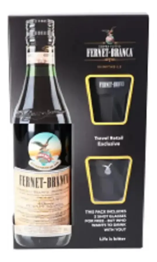 Fernet Branca Italiana + Copos Oficiais 500ml