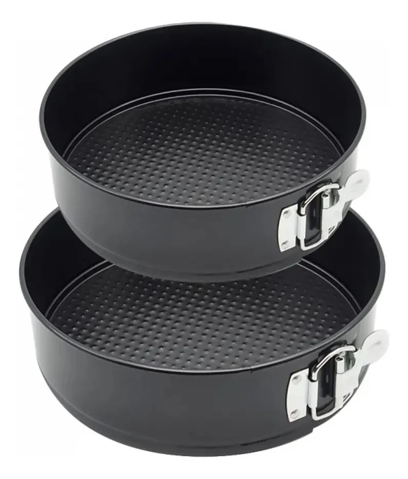 Moldes de bolo removíveis antiaderentes cinza escuro X2