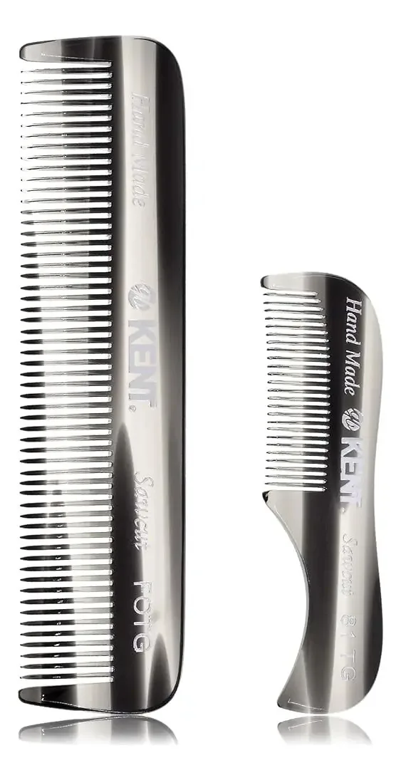Conjunto de pentes de barba Kent, pentes de bolso masculinos