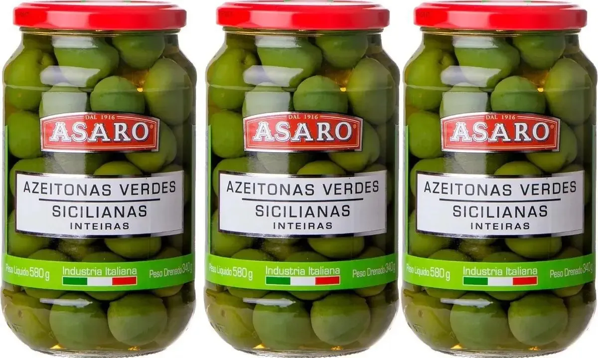 3un Azeitonas Verde Siciliana Asaro - 340g