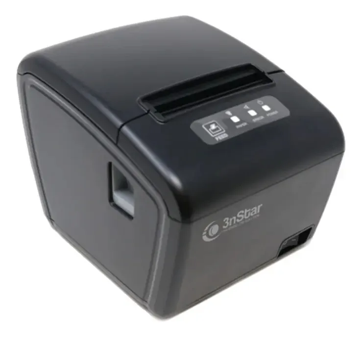 Impressora de comando térmico com conexão USB Ethernet cor preta