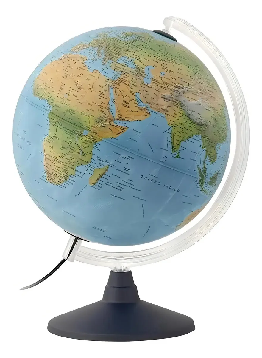 Globo Terrestre Azul Dupla cartografia com Led 25cm