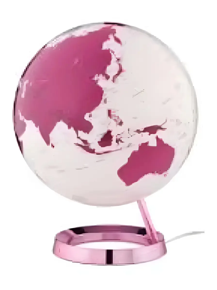 Globo Luminária de Mesa 30cm Tecnodidattica Rosa com Luz LED Inglês