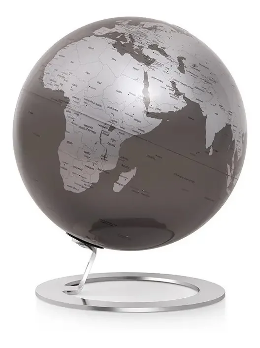 Globo da Terra em espanhol, modelo básico de aço de 25 cm, ardósia