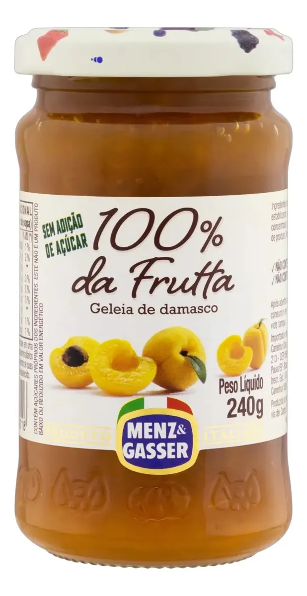 Geleia 100% Fruta Damasco Menz & Gasser Vidro 240g