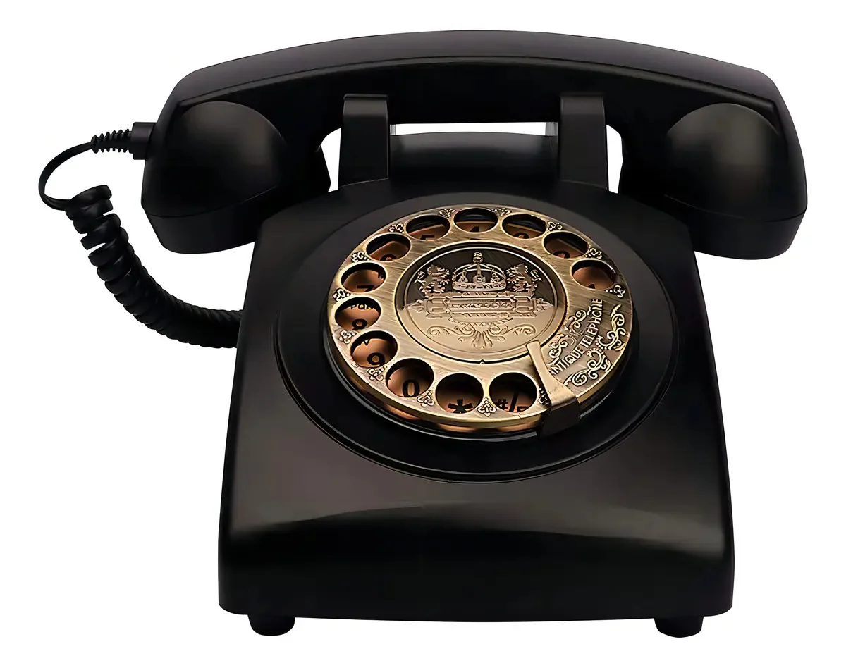 Telpal - Telefones Antigos Com Fio De Telefone Fixo Clássico, Disco Rotativo, Telefone Residencial Dos Anos 30, Telefones De Negócios Antigos Da Moda Para Casa, Escritório, Decoração De