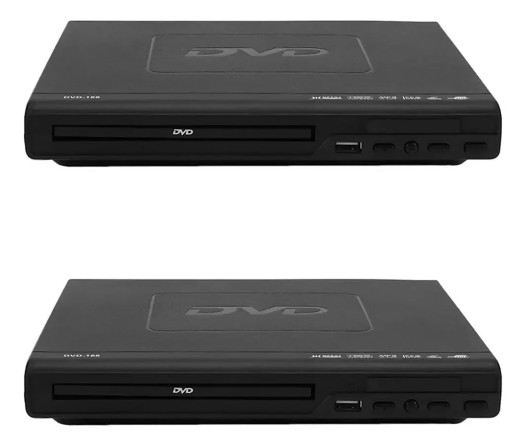 Reprodutor De DVD Portátil Ythythyth Para 2x Para TV, Compatível Com Porta USB, Reprodutor Compacto De DVD/SVCD/CD/Discos Multirregião Com Controle Remoto