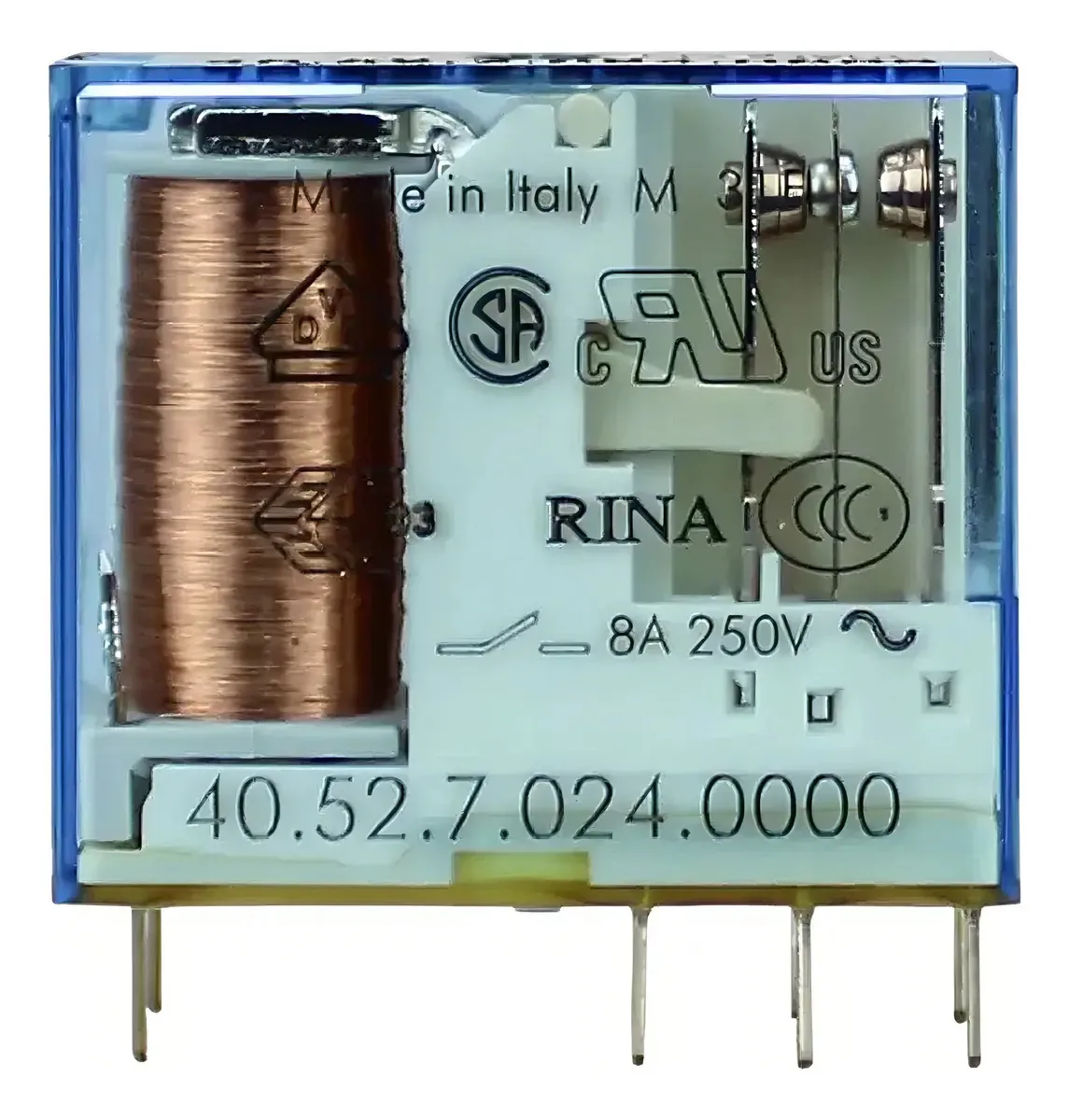 Mini Relé 24vdc 8a 2 Contatos Reversíveis Finder
