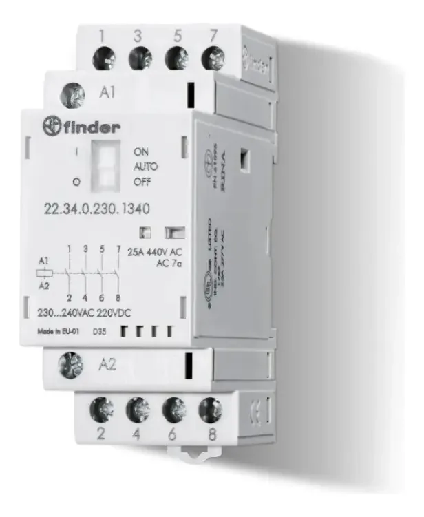 Contator Modular Finder 22.34.0.120.4640 4 Contatos 2NA + 2NF