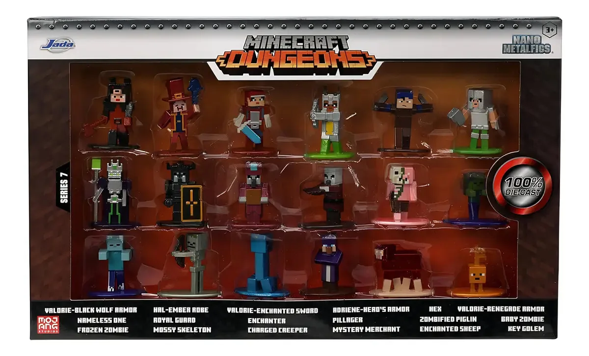 Figuras Metal Nano Minecraft Dungeons Mojang Studios 20 Peças