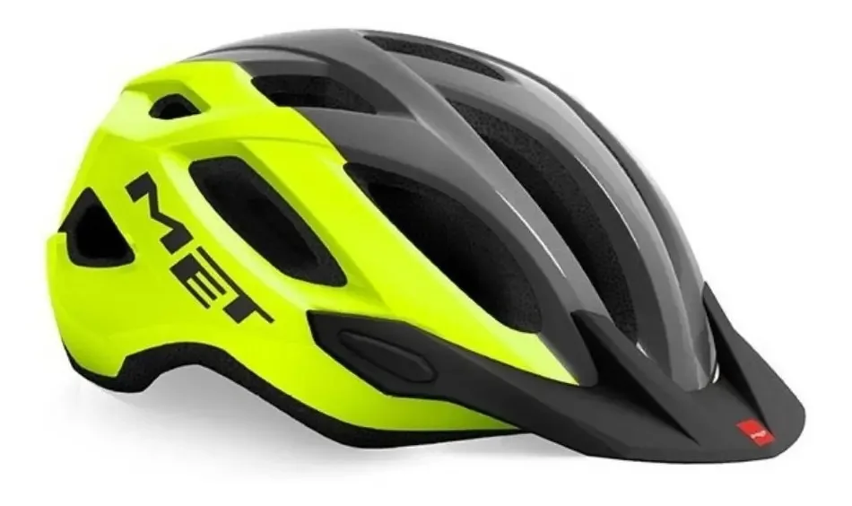 Capacete Ciclismo Met Crossover Amarelo/cinza 2 Em 1 Com Led Cor Amarelo Tamanho M