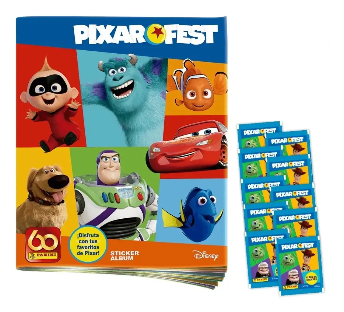 Álbum do Pixar Fest + 25 envelopes +
