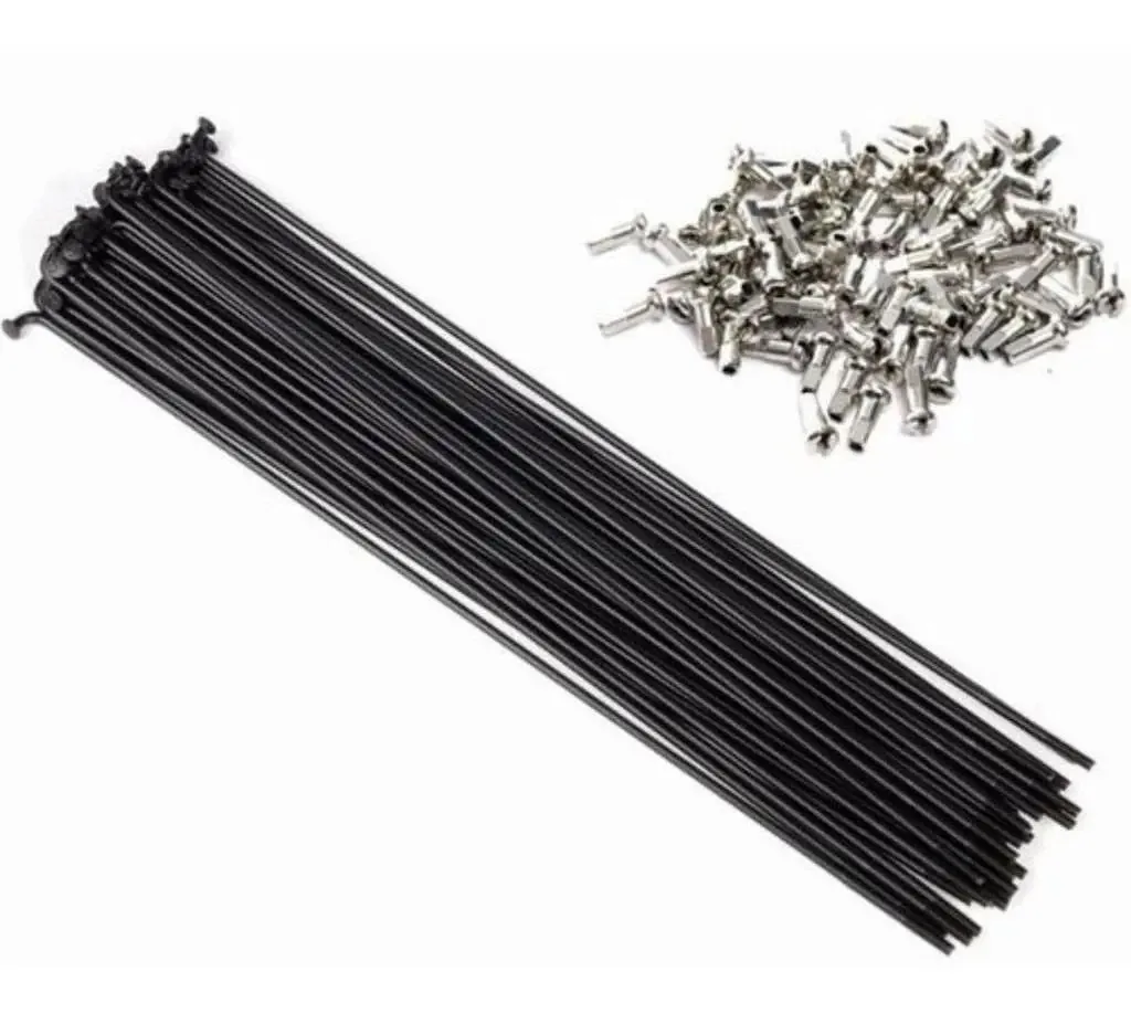 Raio Aço Preto Bike Mtb Enduro 275mm X 2mm Jogo De 36 Raios