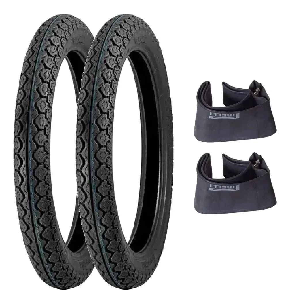 2 Pneus De Mobilete 2-1/4-17 Levorin + Camaras De Ar Pirelli