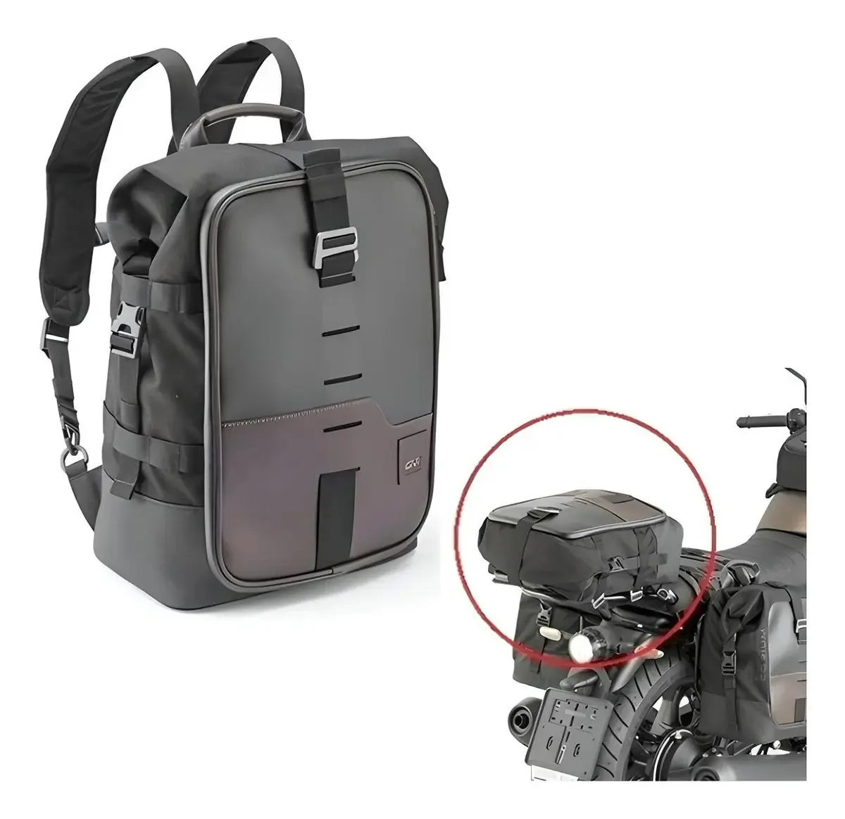 Givi Bolsa Conversivel Acabamento Em Couro Crm101