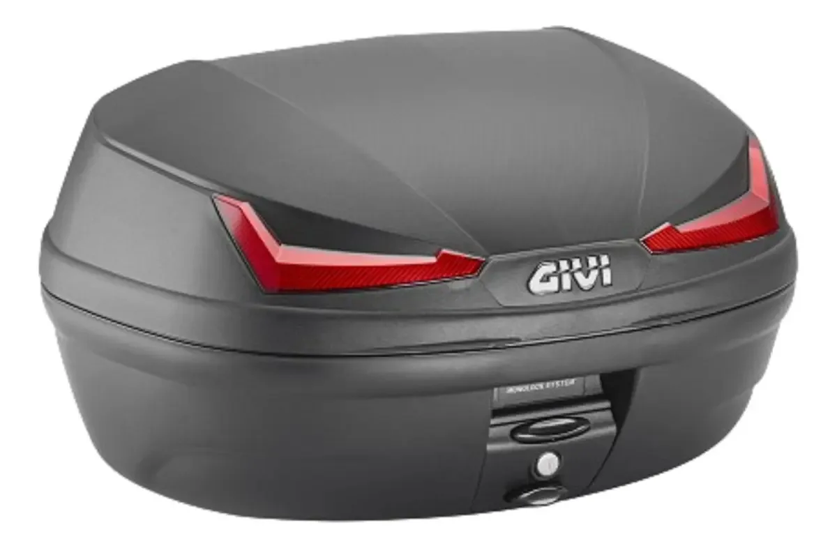 Estojo para motocicleta Givi Monolock 45lts Simply Iv - en Teo Motos, cor preta/vermelha