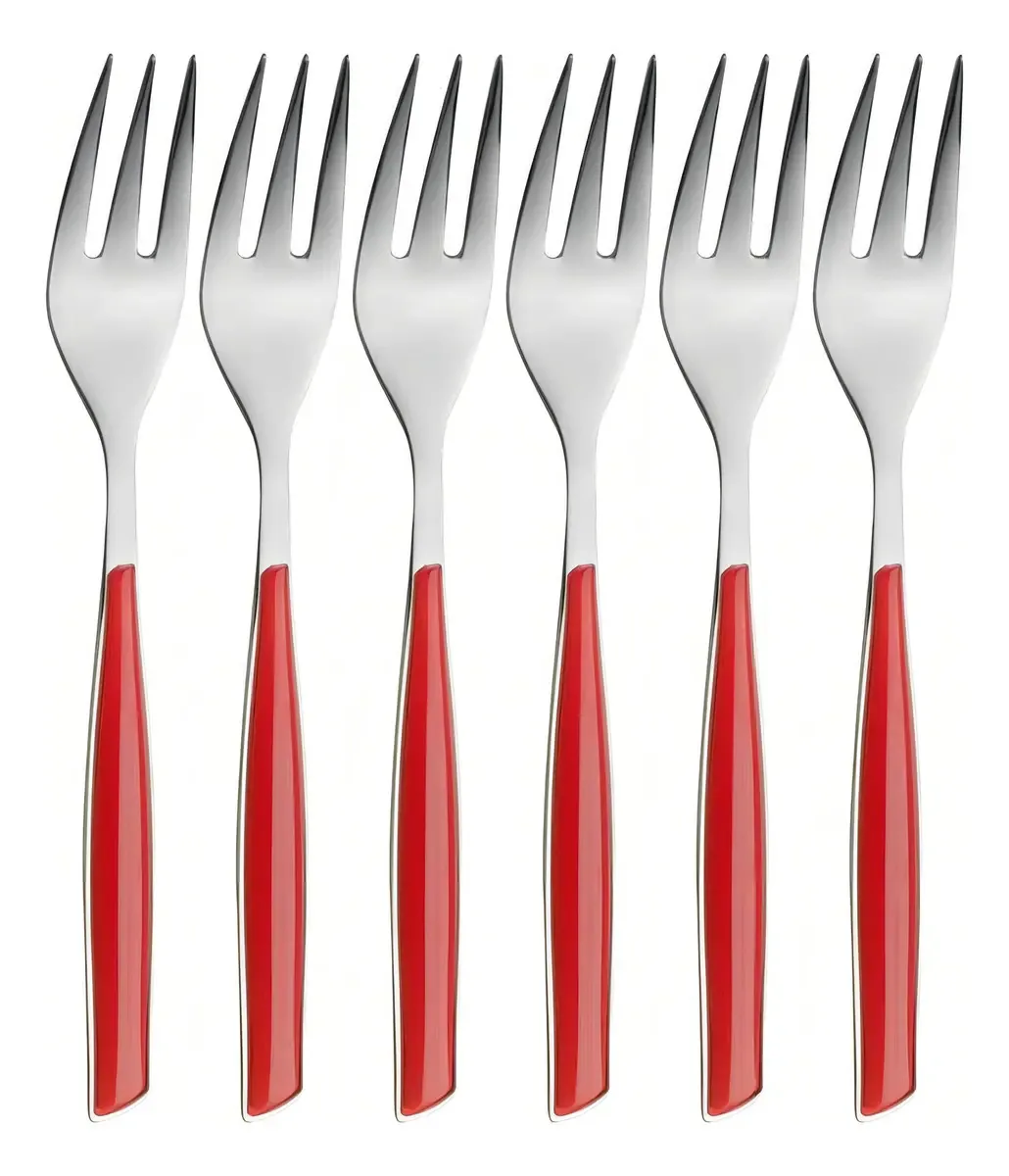 Kit 3 Peças Queijo Faca Espátula Petisco Vermelho Bugatti