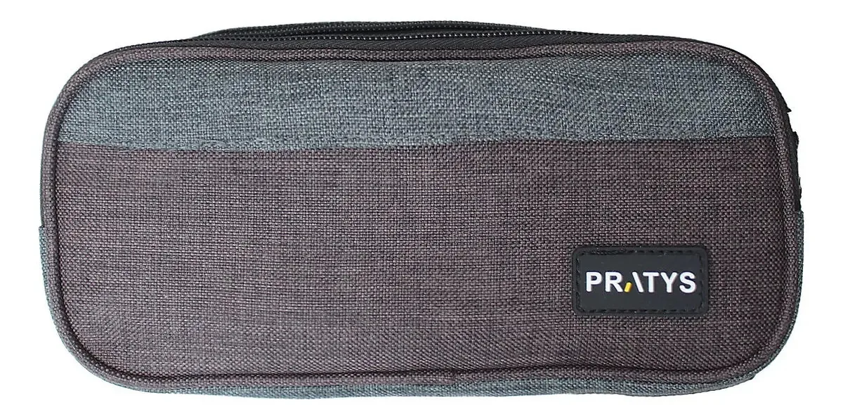 Bolsa organizadora de bolsas para utilidades escolares, cor de fechamento duplo, preto/cinza