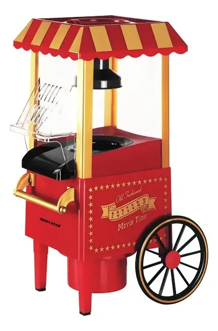 Pipoqueira Elétrica 1200w Popcorn Carrinho Vermelho 220v