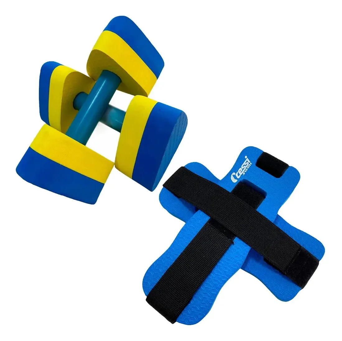 Kit Natação Hidroginástica Cressi Caneleira Halter 1-2 Kg Cor Azul