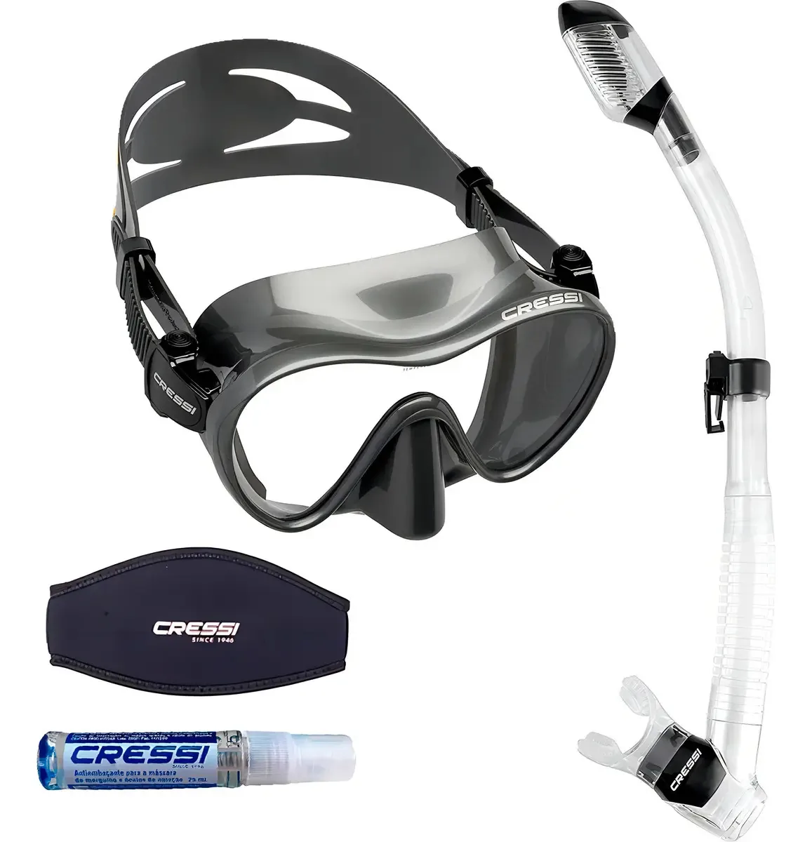 Máscara De Mergulho Cressi Frameless Cor Cinza