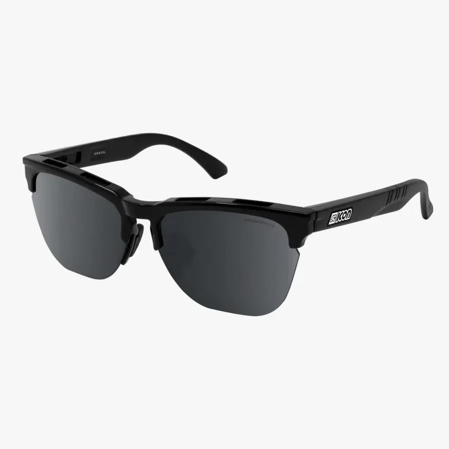 Óculos Scicon Gravel, óculos de ciclismo esportivo, lentes prateadas, moldura preta