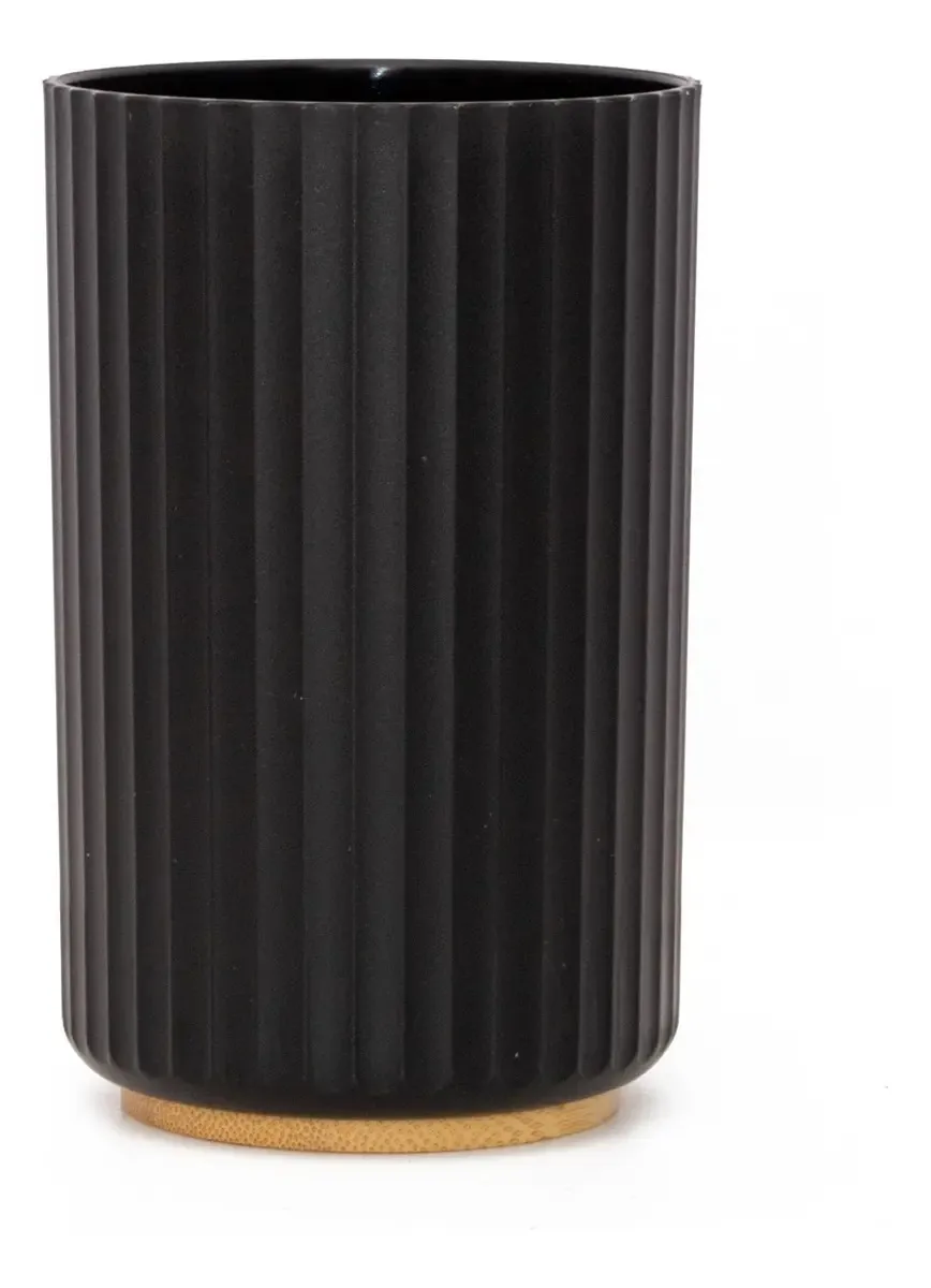 Organizador de porta-escovas de dentes para banheiro Color Cleveland Black and Wood