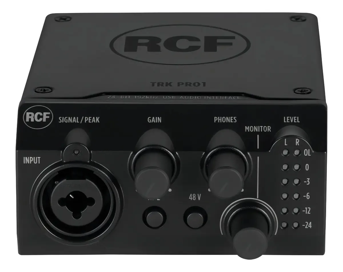 Interface de áudio USB 2.0 1x2ch RCF Trk Pro1 cor preta