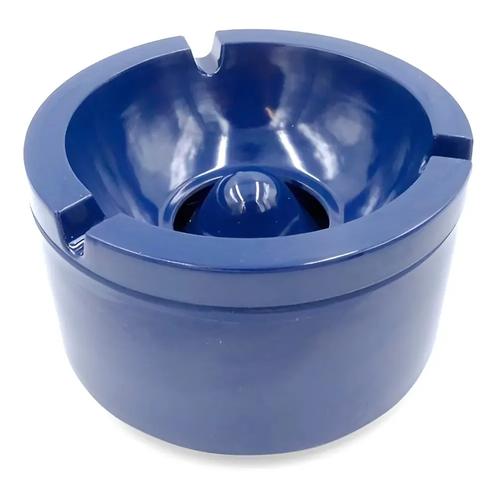 Cinzeiro Plástico Antivento Antiderrapante Redondo Cor Azul