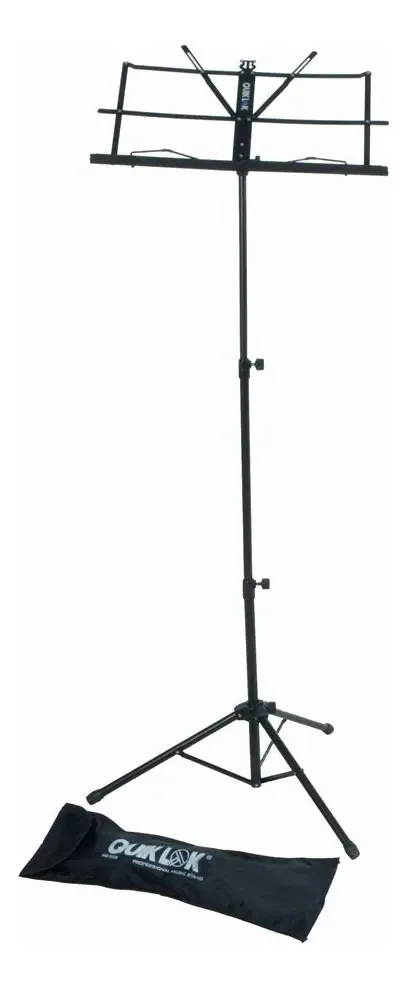 Suporte para partituras Quiklok MS/335 dobrável com capa de aço preto