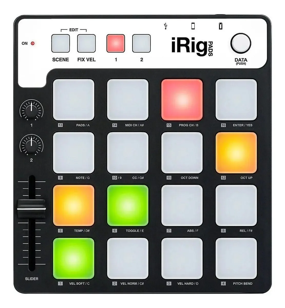 Controlador MIDI IK Multimedia iRig Pads Preto 16 Pads