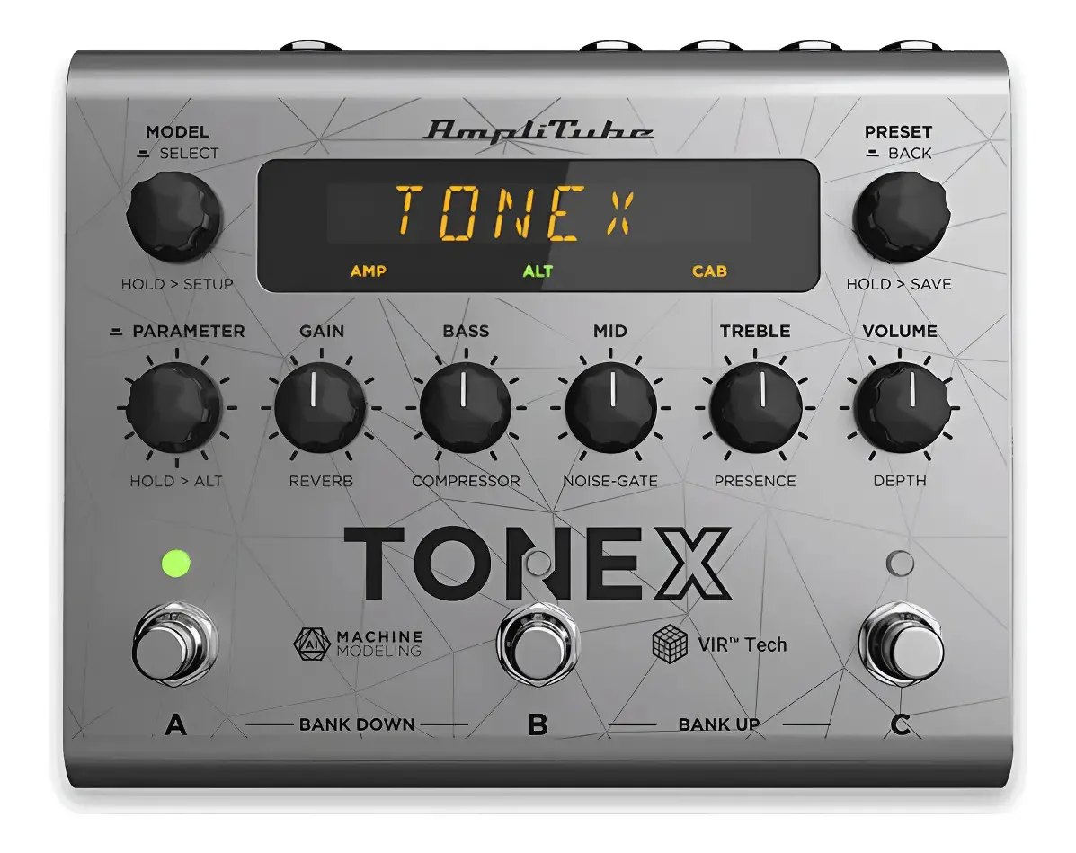 Pedaleira Multi Efeitos Para Baixo Ik Multimedia Tonex Bass Prateado