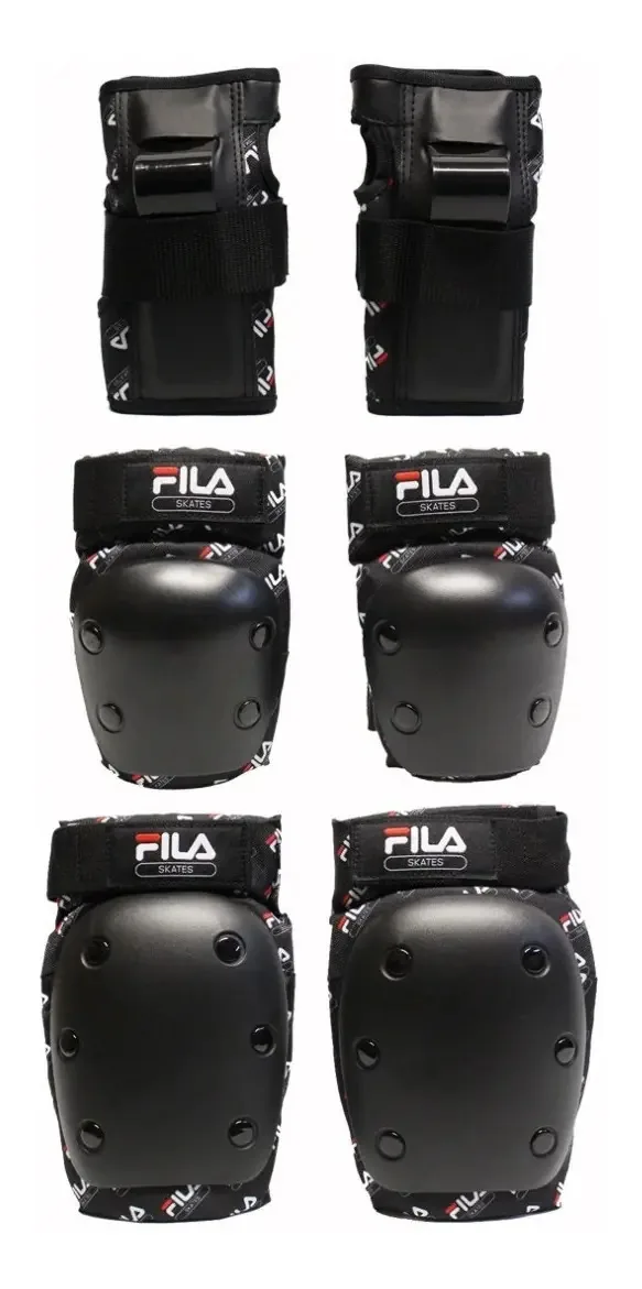 Conjunto de proteção preto Fila Pro tamanho adulto Ch