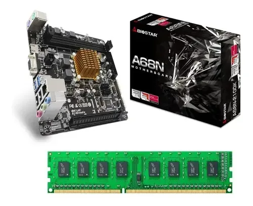 Atualização combinada Mother A68n + 4gb + Micro Amd Intel X2 cor preta