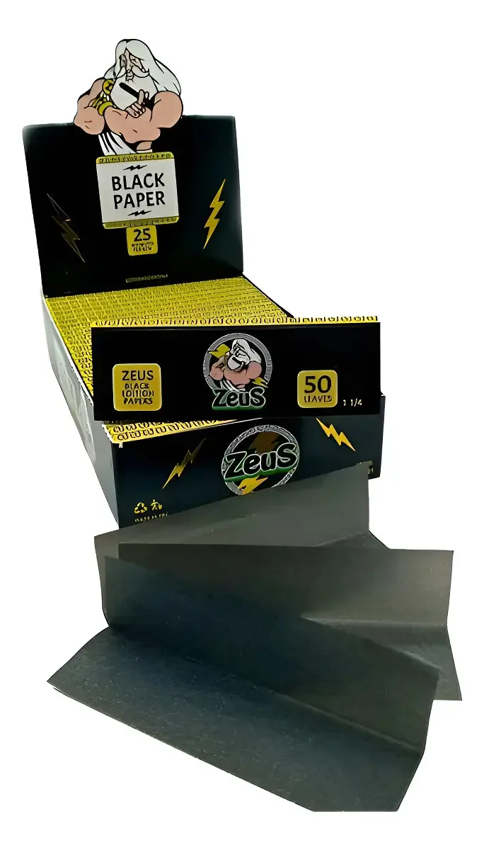 Papéis de montagem naturais Zeus Black de 1 1/4 50 folhas
