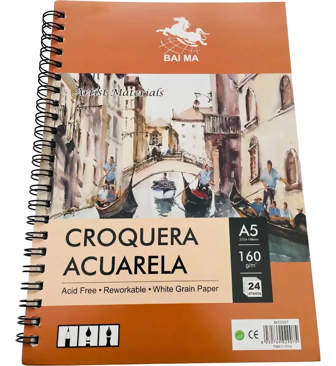 Caderno Desenho Acuarela A5 160g