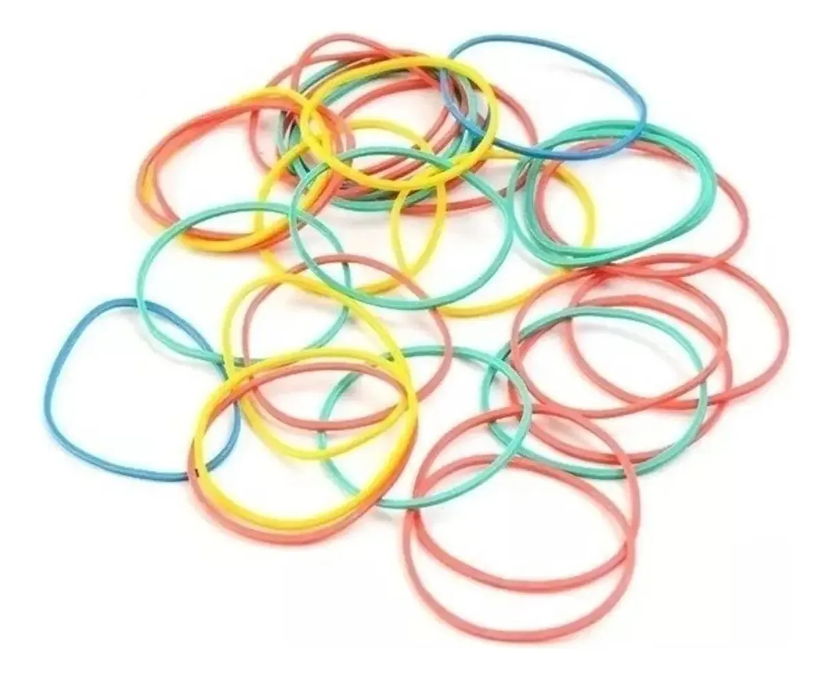 Faixas elásticas coloridas para notas de várias cores