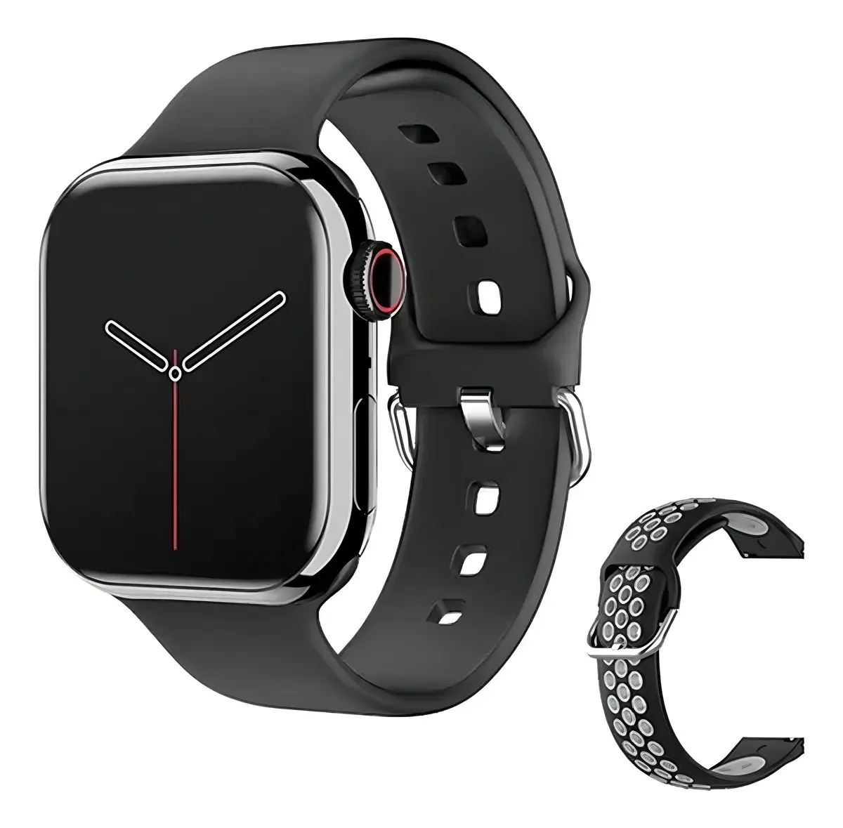 Relógio Inteligente Bluetooth 2024, Relógio Inteligente Femi Pulseira Black Silicone-l Bisel Preto