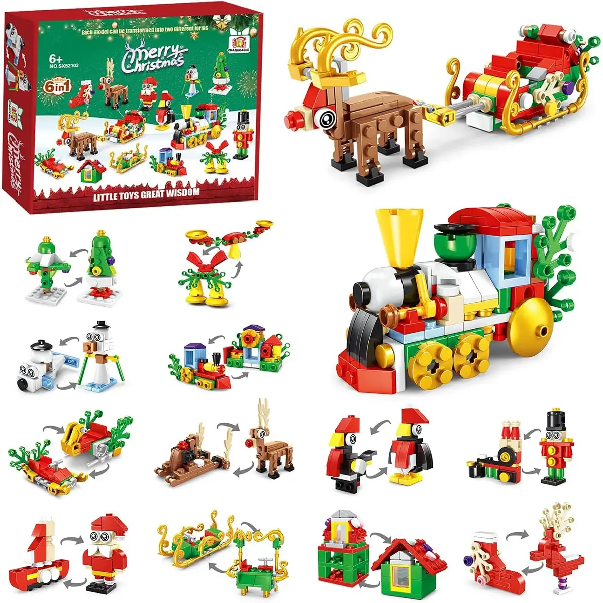 Brinquedos Animal Block: 12 estilos, presentes de brinquedo - Natal