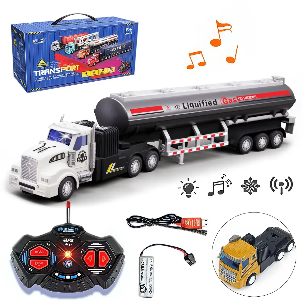 Caminhão-tanque de brinquedo preto