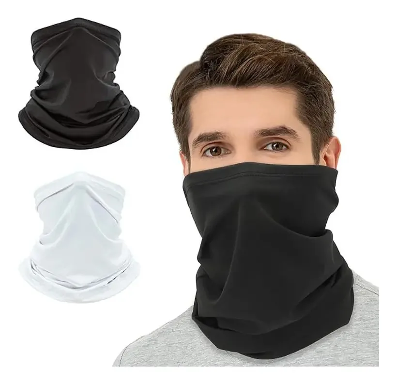 Pacote 2: cachecol de bandana, rímel Vmimv para esportes, corrida, ciclismo, motocicleta, montanhismo (preto e branco)