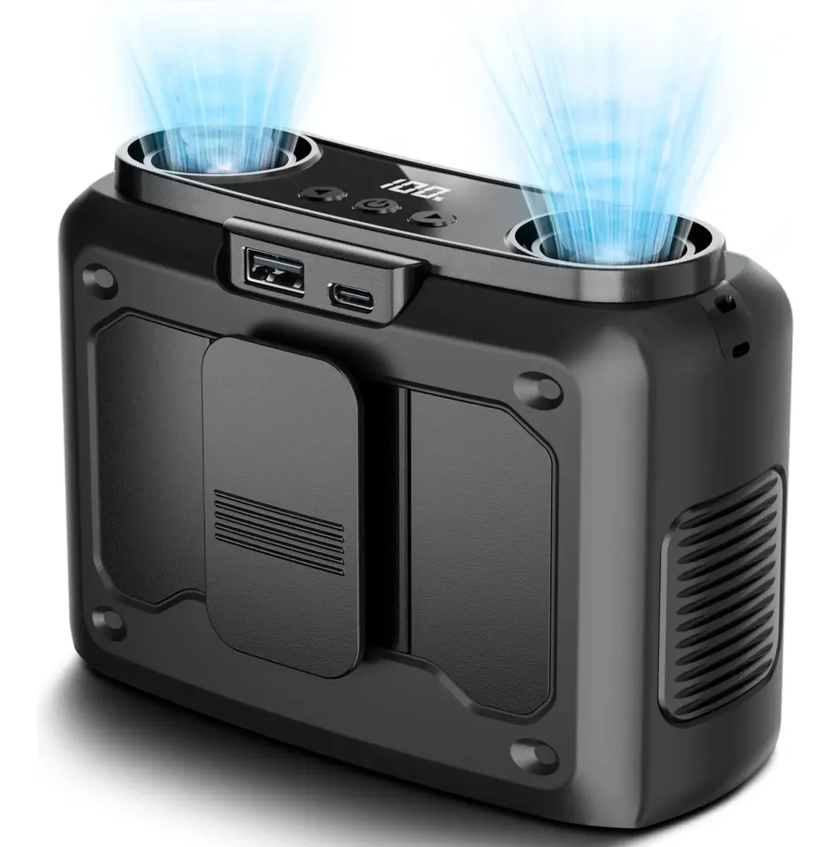 Ventilador de cintura portátil preto