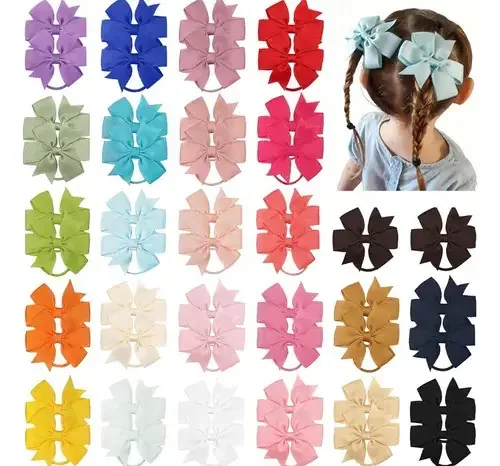 50 peças de gravatas de cabelo, elásticos, venda por atacado, acessórios de moda, femininos, crianças, Vmimv