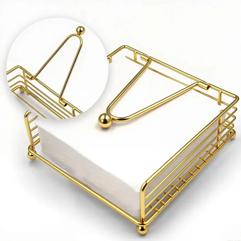 Porta-guardanapos de mesa Vabessa, porta-guardanapos de metal quadrado, porta-guardanapos dispensador plano com braço pesado, elegante e resistente, para cozinha, sala de jantar e decoração de...