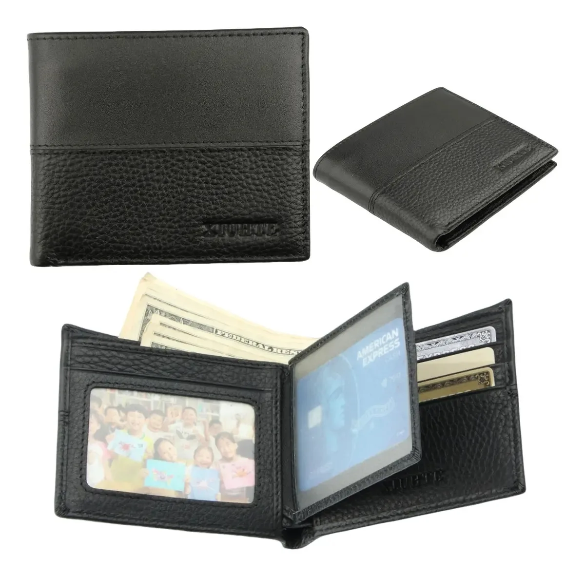 Carteira masculina Xiuhte Carteira de couro genuíno da Xiuhte Carteiras masculinas Carteira masculina Carteiras masculinas de couro