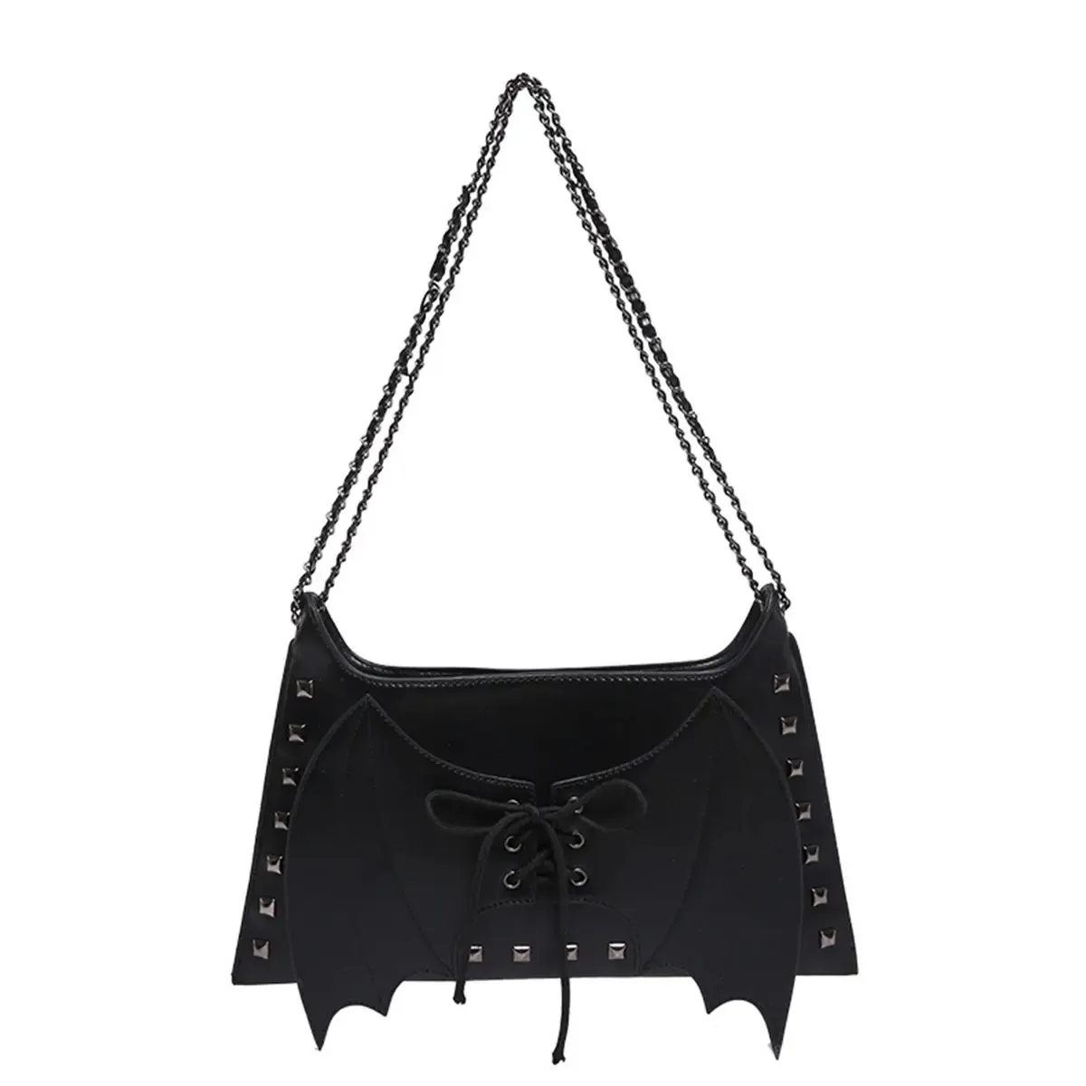 Bolsas de ombro femininas para mulheres, rebites de ombro pretos