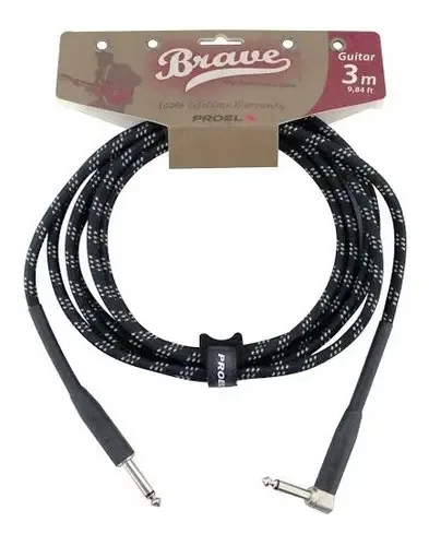 Proel Brv120lu3bw Cable Guitarra Baixo Instrumento têxtil 3m