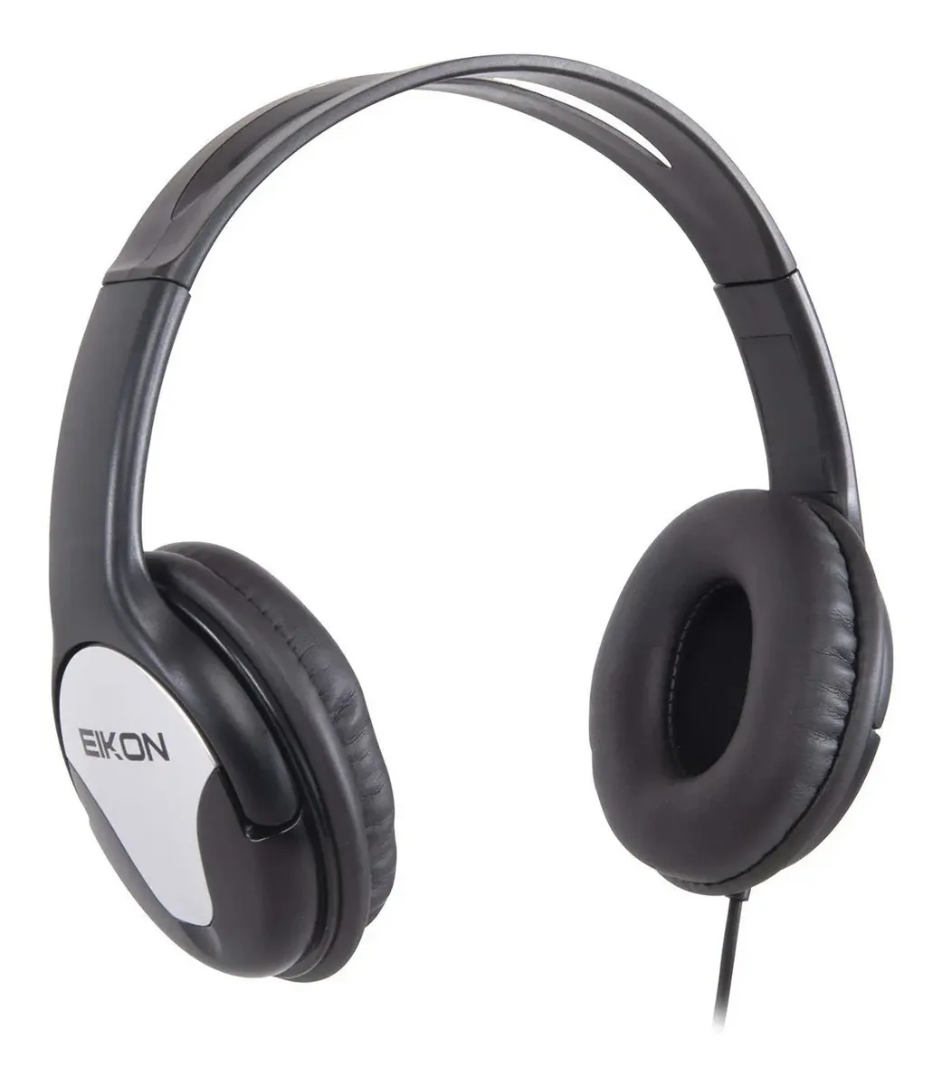 Fones de ouvido Eikon HFC30 para monitorar a gravação de podcast em estúdio