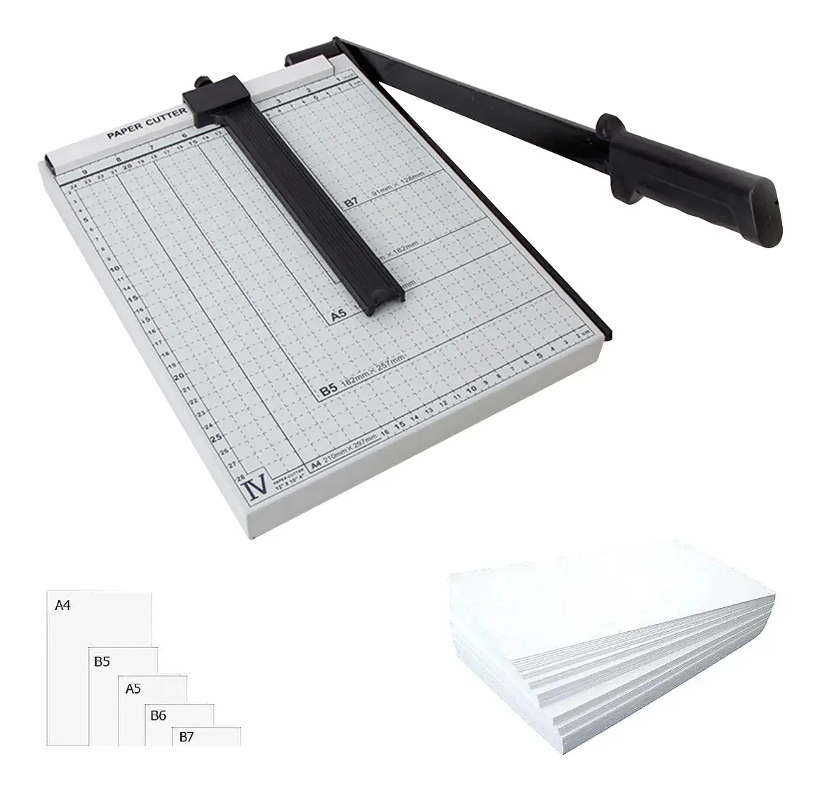 Cortador de guilhotina de metal Dohadnb para papel, fotos e folhas A4, ideal para escritórios, residências e projetos criativos de metal