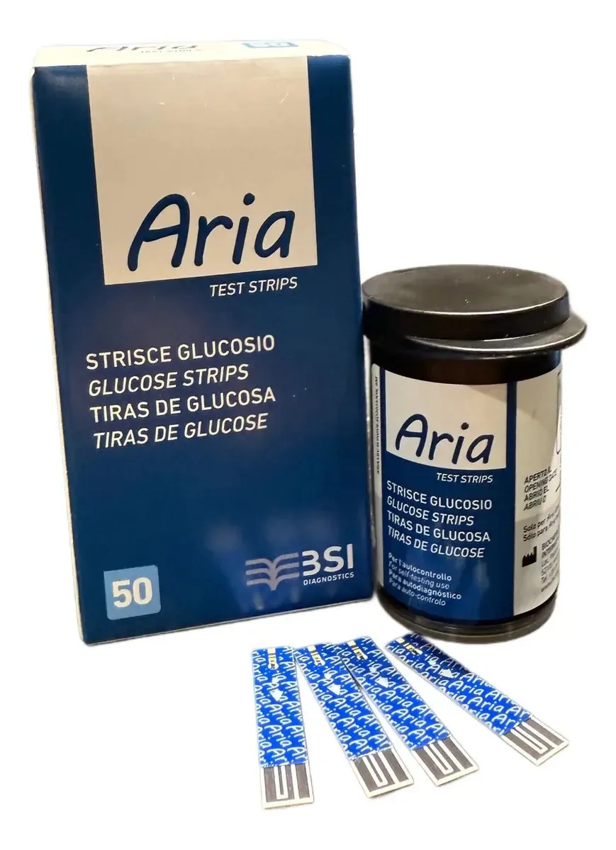 Caixa de tiras de teste Aria X 50 unidades brancas
